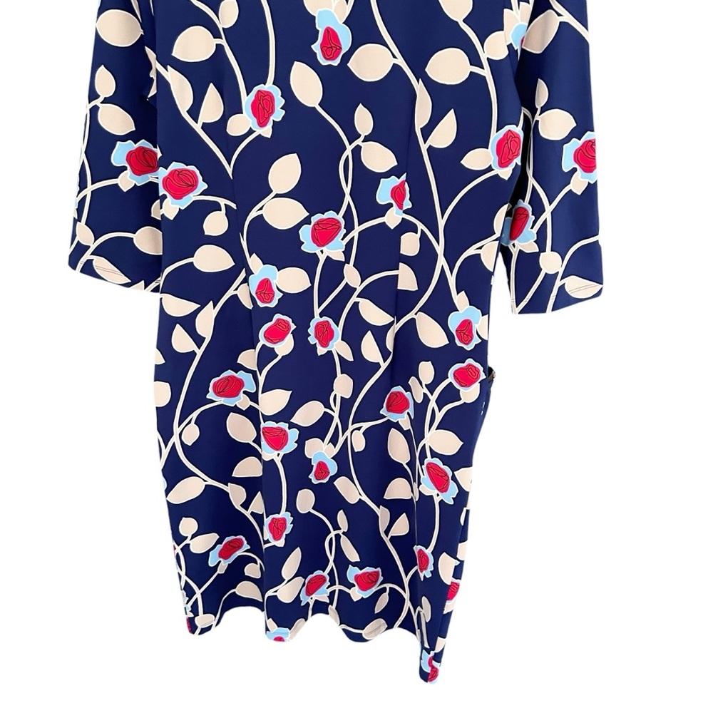 J. McLaughlin Catalyst Dress Saint Germaine Floral Catalina Cloth Navy Size XL - Picture 6 of 11